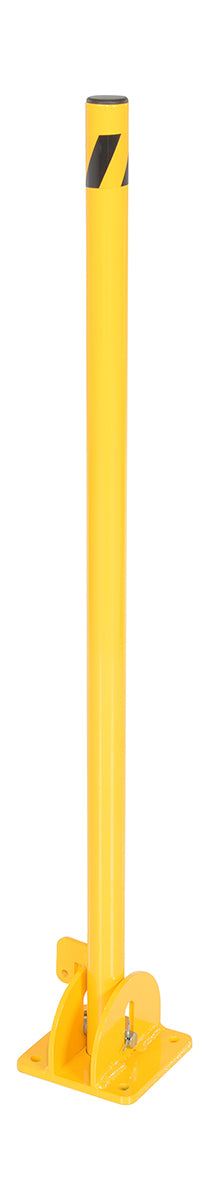 Steel Fold-Down Galvanized Bollard 42 In. Yellow